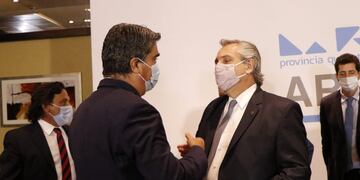 El gobernador Jorge Capitanich y el presidente Alberto Fernández.