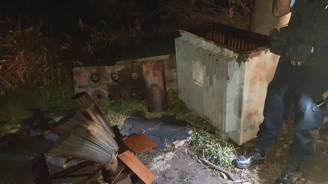 Lo abrieron y retiraron unos 100 kilos de cobre del bobinado.