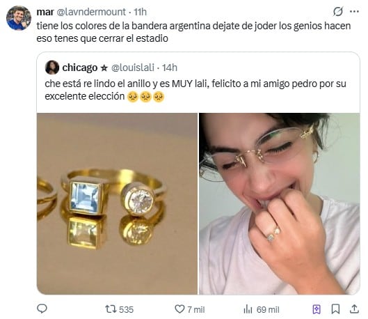 Lali Espósito se casa con Pedro Rosemblat: el significado oculto detrás de su anillo de diamantes