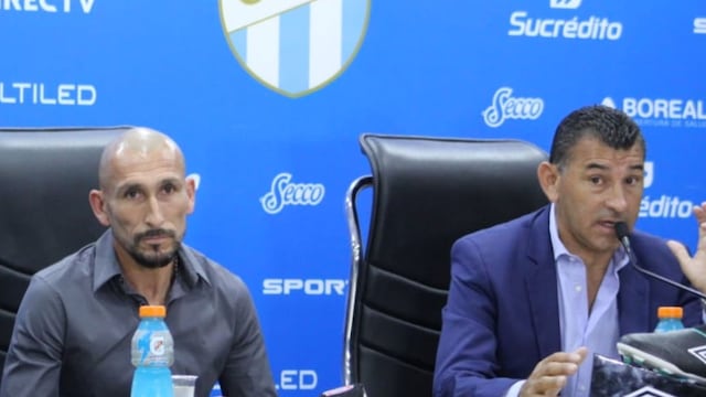"El Cholo" Guiñazú en su presentación como DT de Atlético Tucumán. (Prensa Atlético Tucumán).