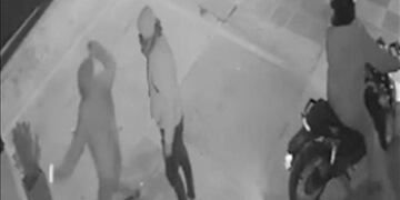 Intentaron robar un local a pedradas.