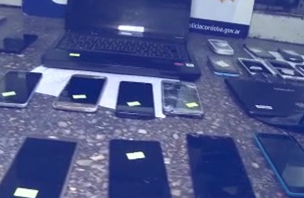 Video: así fue el allanamiento de la Galería Norte de Córdoba en el recuperaron 50 celulares robados