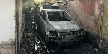 Vivienda quemada en La Falda