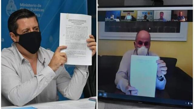 La firma digital de los documentos, en el marco del programa “Argentina Hace”, se llevó a cabo durante la realización de una videoconferencia entre Uset y Álvarez.