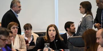 Reunión. Carmen Polledo, del PRO (Télam)