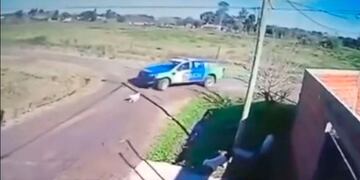 Un policía de Goya atropelló a un perro.