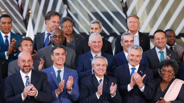 Alberto Fernández en la cumbre de la Celac y la Unión Europea en Bruselas. Foto: La Voz.