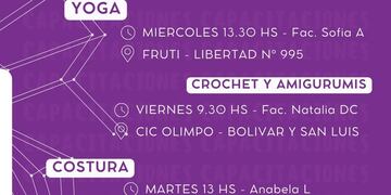 talleres de la Dirección de Mujeres, Género y Diversidad
