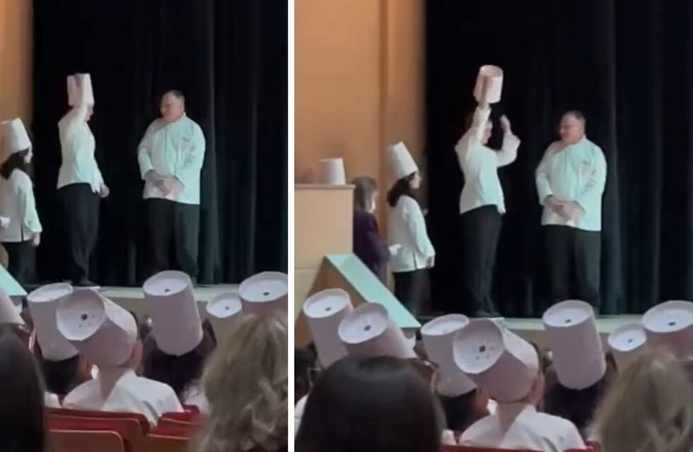 Se graduó de chef, fue a recibir su diploma con detalle muy especial en la cabeza y se volvió viral