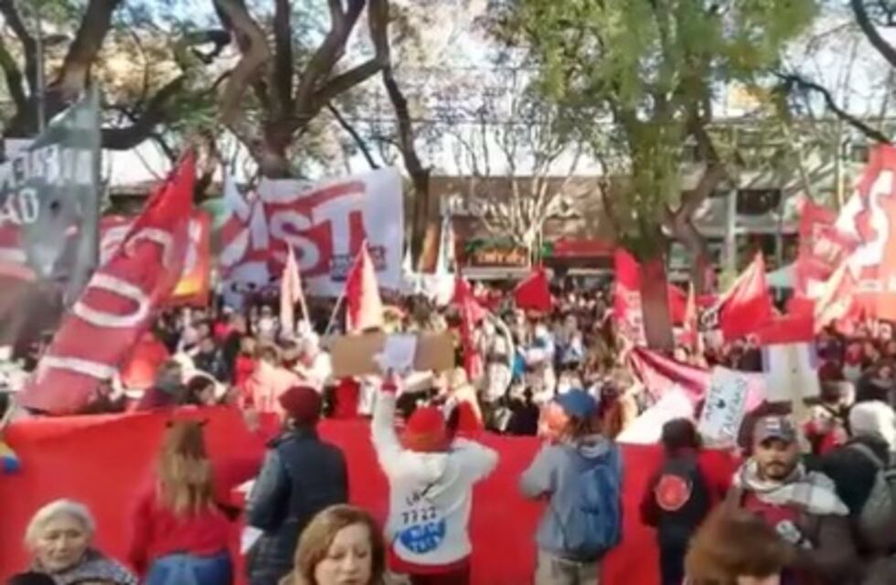 Los festejos de la Biblioteca San Martín fueron suspendidos por la interrupción de manifestante