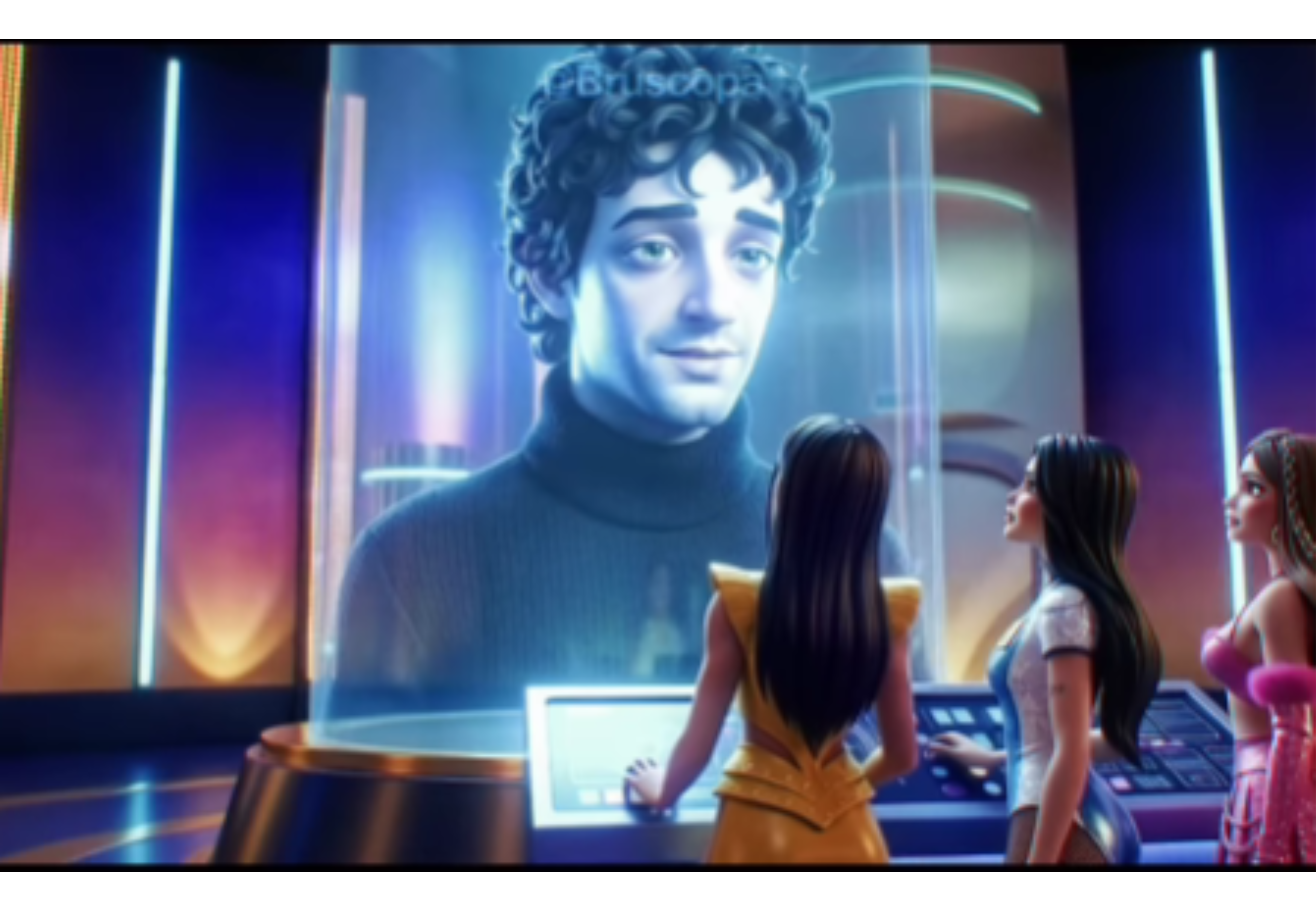 Las "guardianas" reciben órdenes del holograma de Gustavo Cerati.