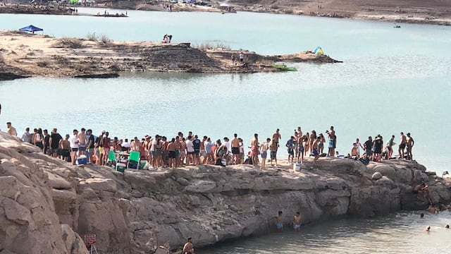 Los jóvenes coparon el dique Potrerillos.