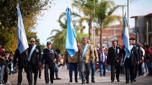 Veteranos y excombatientes jujeños de Malvinas, en desfile realizado este miércoles 2 de abril en Palpalá,  Jujuy.