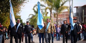 Veteranos y excombatientes jujeños de Malvinas, en desfile realizado este miércoles 2 de abril en Palpalá,  Jujuy.