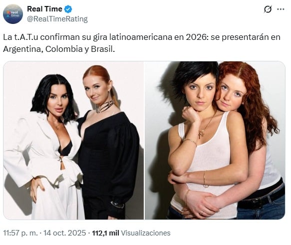 t.A.T.u volverán a la Argentina.