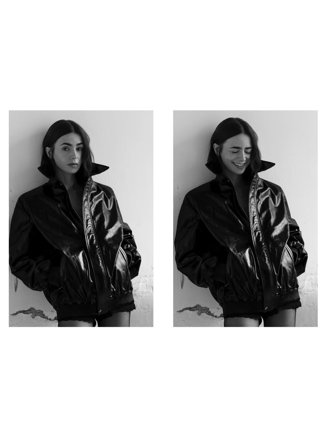 Lily Collins, la actriz de Emily in Paris, sorprendió con un look total black de cuero y marcó tendencia