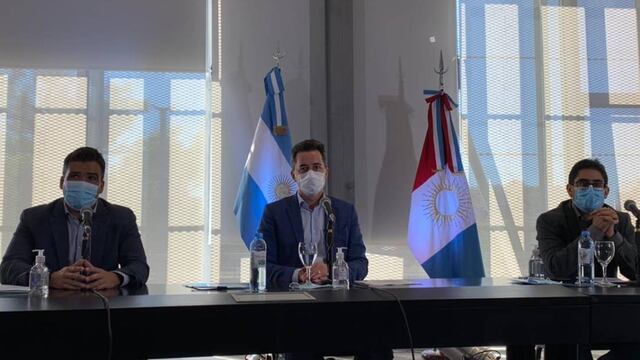 Reunión de la Mesa Provincia-Municipios. Encabazada por el ministro de Gobierno, Facundo Torres; el vicegobernador Manuel Calvo; y el ministro de Salud, Diego Cardozo (Gobierno de Córdoba).
