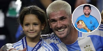 ¡Una familia! Así fue el adorable momento entre Rodrigo De Paul  y su hija Francesca, que involucró a Nicolás Otamendi
