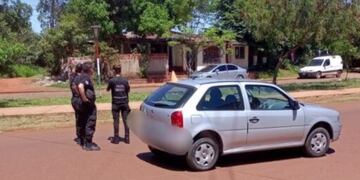 Accidente vial en Garupá terminó con un peatón herido.