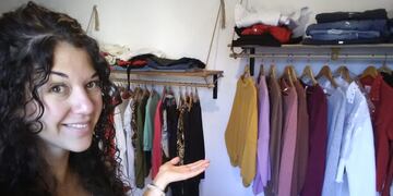 Violeta, la dueña de "De mí. Para ti", el local de ropa que tiene desde el talle 36 al 60.