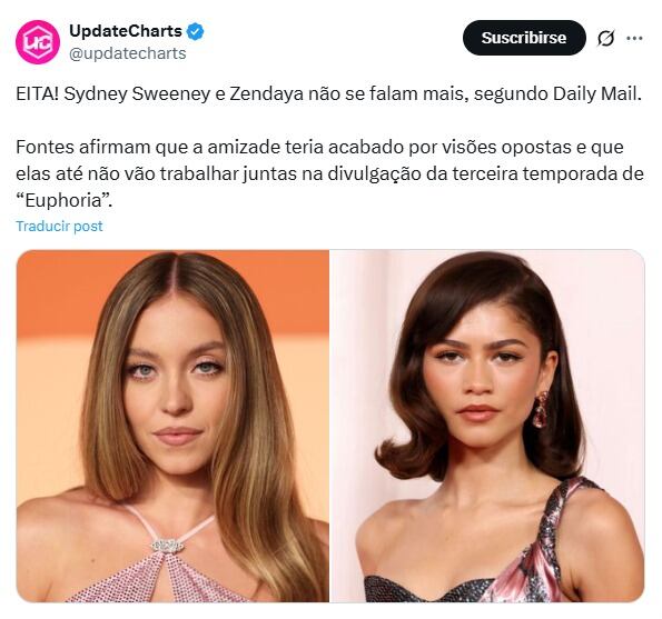 Filtraron presuntos conflictos entre Zendaya y Sydney Sweeney.