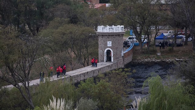 El Dique Chico de San Luis fue desagotado para poder inspeccionar sus costas y el fondo en busca de Guadalupe. Gentileza ANSL