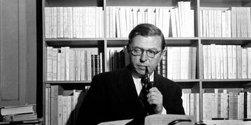 ID:4505858 FILE - In this Nov. 28, 1948 file photo, French author and philosopher Jean-Paul Sartre sitting in his study in Paris. The Swedish Academy awarded the Nobel Prize in Literature in 1964 to Sartre "for his work which, rich in ideas and filled with the spirit of freedom and the quest for truth, has exerted a far-reaching influence on our age." However, Sartre, who was central to the rise of existential thought in the 20th century through such works as 1943's "Being and Nothingness,"declined the prize on the grounds that he had consistently refused all official honors. This year's winner is due to be announced on Thursday, Oct. 13, 2016. (AP Photo, File)