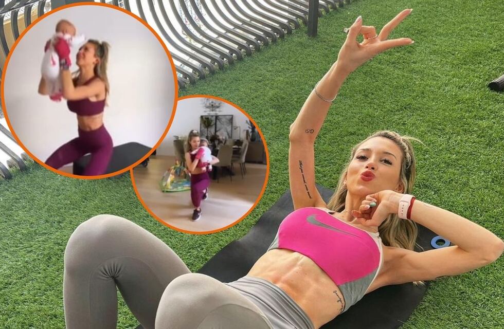 Agustina Gandolfo hace sus rutinas de ejercicio con su hija: “Nina nació entrenada”