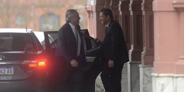 Alberto Fernández llegando a la Casa Rosada. Foto: Gentileza Clarín.