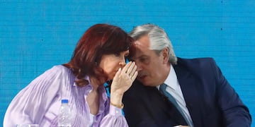 La vicepresidenta Cristina Fernández y el jefe de Estado, Alberto Fernández.