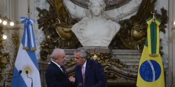 Alberto Fernández y Lula da Silva en Casa de Gobierno. (Foto Clarín)