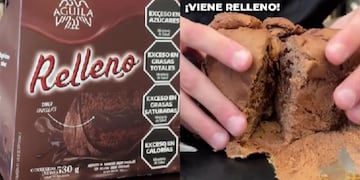 El pan dulce de Águila está relleno de chocolate.