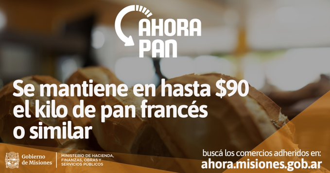 El gobierno de Misiones extendió el programa Ahora Pan