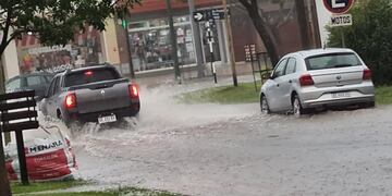 Calles inundadas en Rafaela