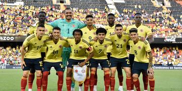 Diego Valoyes, delantero de Talleres, en el seleccionado de Colombia (Prensa selección de Colombia).