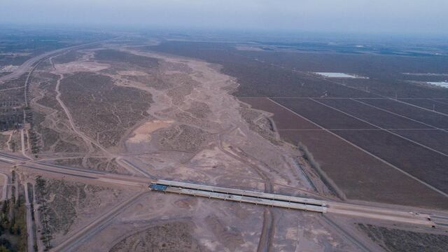 Vista aérea de las obras de la Variante Palmira.
Gobierno de Mendoza