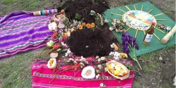 Celebración de la Pachamama en la Plaza San Martín