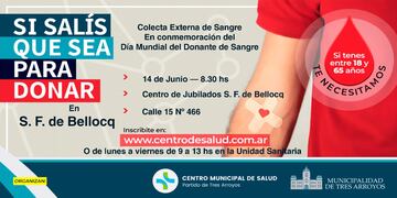 Colecta externa de sangre en San Francisco de Bellocq