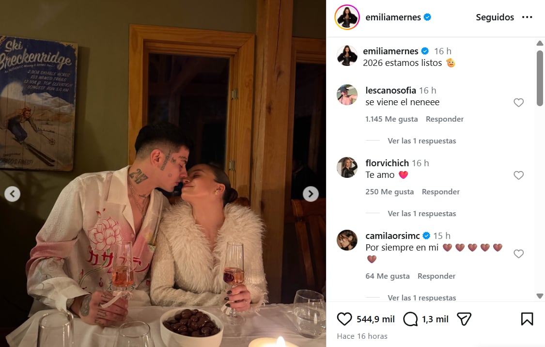 El post que compartió Emilia en sus redes.