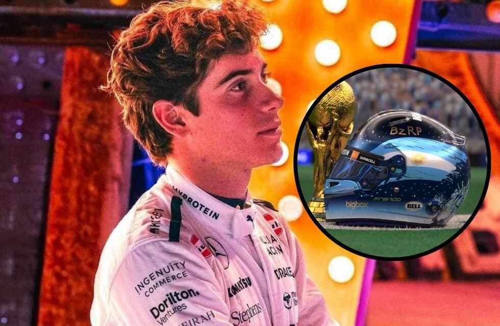 El increíble casco de Franco Colapinto para homenajear a los campeones de Qatar: “Coronados de gloria”