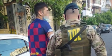 El momento de la detención de Luciano Romero de 21 años