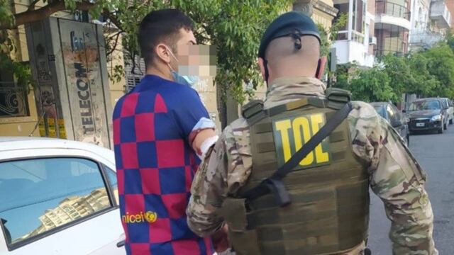 El momento de la detención de Luciano Romero de 21 años