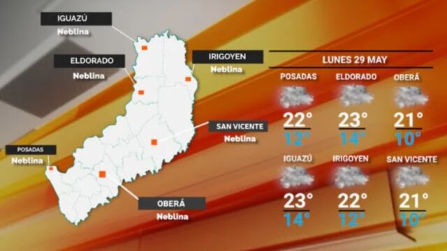 Inicio de semana en Misiones con tiempo frío y descenso de temperatura.