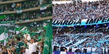 Se enfrentaron hinchas de Racing y Deportivo Cali