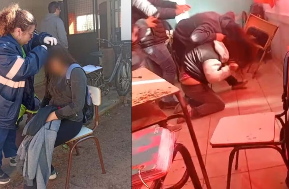 Una mujer entró al aula de su hija y golpeó con una cadena a una alumna de 14 años