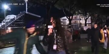 Greta Beccaglia, la periodista que periodista estaba trabajando y le tocaron la cola en vivo