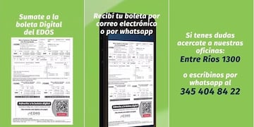 Concordia: el EDOS implementó la boleta digital para los servicios sanitarios.