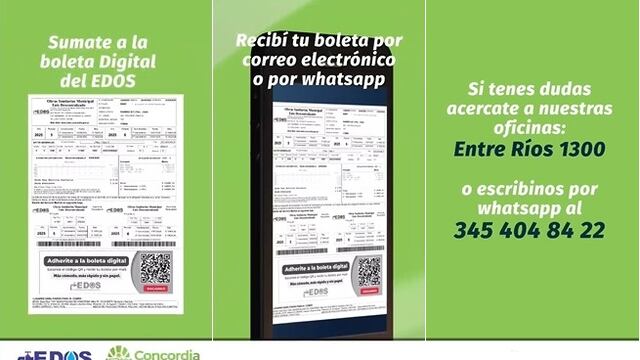 Concordia: el EDOS implementó la boleta digital para los servicios sanitarios.