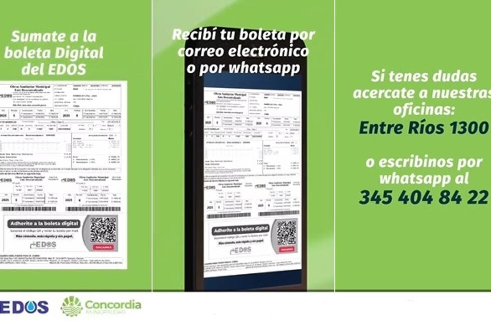 Concordia: el EDOS implementó la boleta digital para los servicios sanitarios