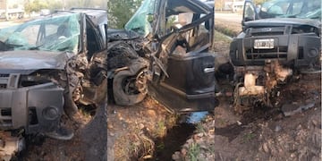 La Eco Sport chocó contra un árbol y  quedó destrozada.